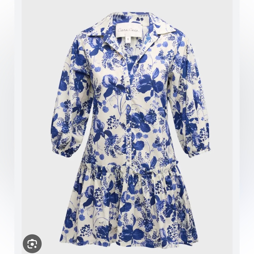 Cara Cara Silvia Floral Drop-Waist Mini Shirtdress